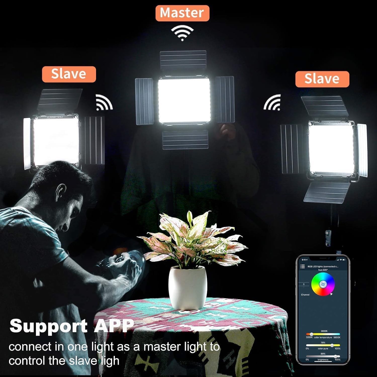 Amazon | GVM 800D RGB LEDライトパネル、2パックビデオ照明キット